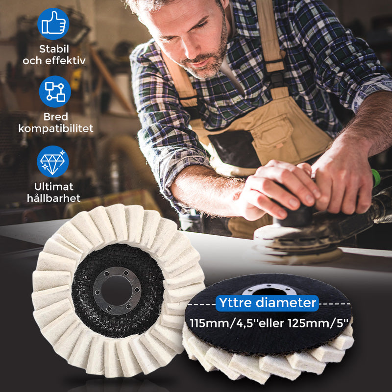 🔥Köp 1 få 1 gratis🔥Polerskiva med flik av ullfilt