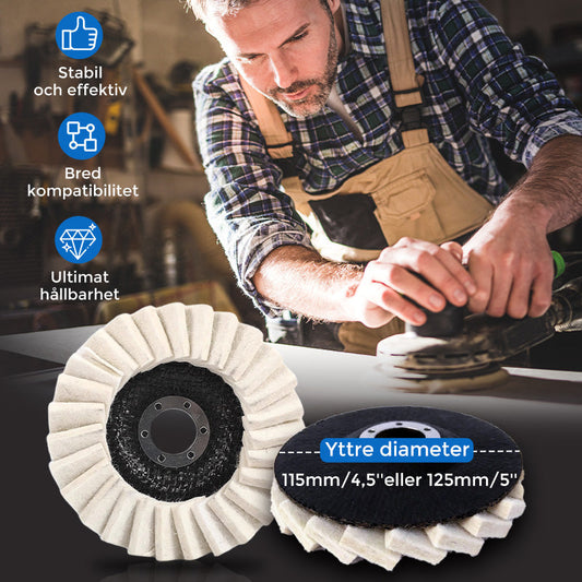 🔥Köp 1 få 1 gratis🔥Polerskiva med flik av ullfilt