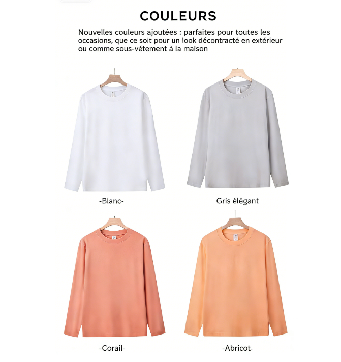 Classic White Crew Neck Long Sleeve T-Shirt - 100% Premium Heavy Cotton (230 g/m²) | Essential Minimalist Wardrobe Staple