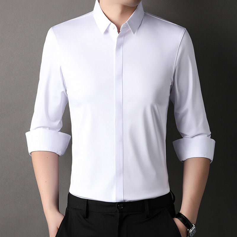 🔥2025 HOT SALE🔥Men's Wrinkle-Free Stretch Dress Shirt✈️Free frakt när du köper 2✈️