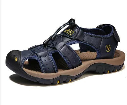 👟 50% RABATT NU! ☀️ Bekväma Utomhusstrandskor i Läder – Stängt Tåskydd & Halksäker Sula – Perfekt för Strand, Resor & Vardag – Finns i Flera Färger 🌊