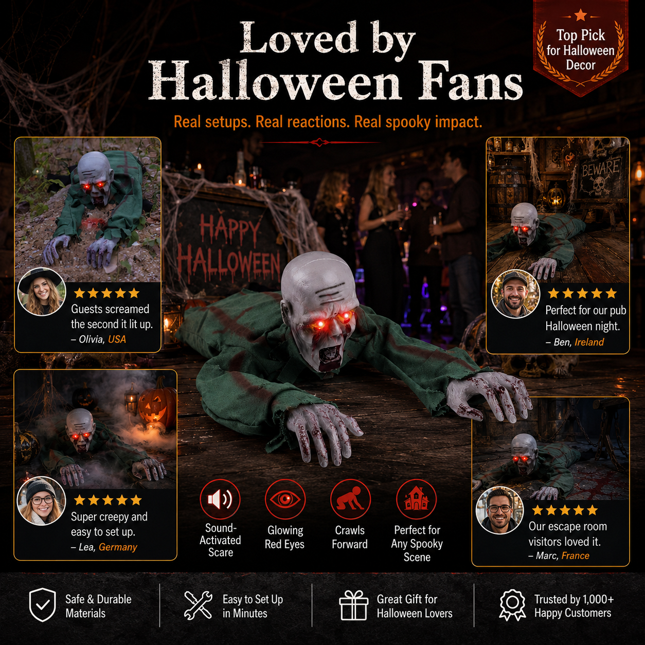 Halloween Skräckmodell Krypande Spöke