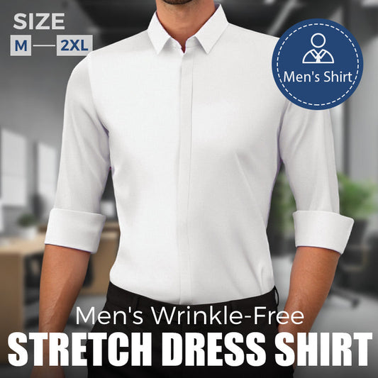 🔥2025 HOT SALE🔥Men's Wrinkle-Free Stretch Dress Shirt✈️Free frakt när du köper 2✈️