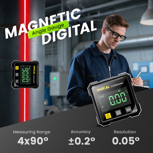 4-sidig magnetisk digital vinkelmätare med laser