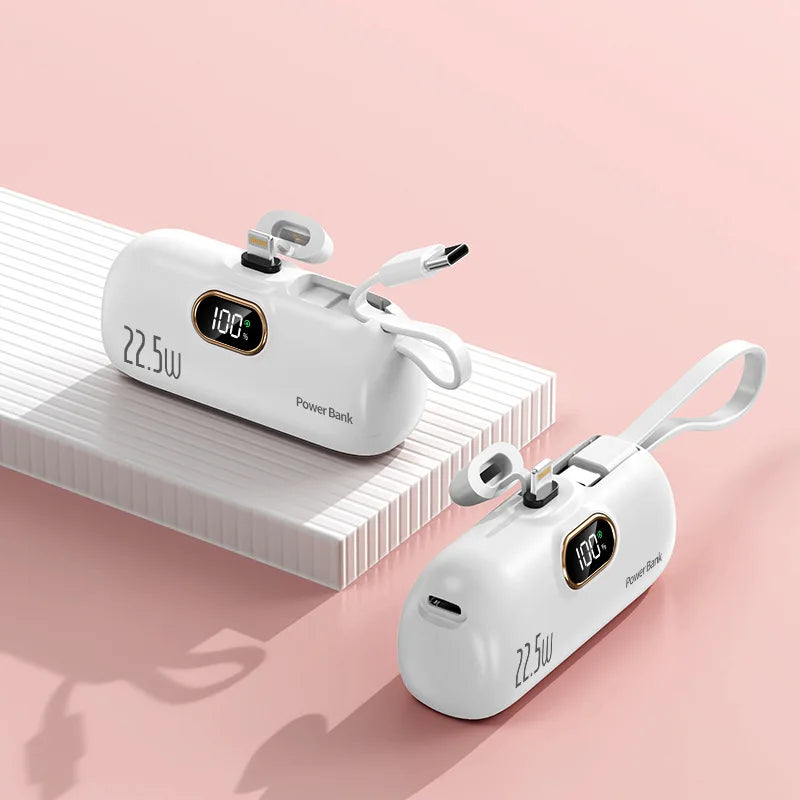 🎉⏰5000mAh Mini bärbar laddare Power Bank för telefon🔋