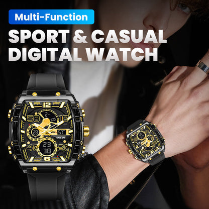 🔥LED-bakgrundsbelysning + stoppurteknik 🔥Multifunktionell sport- och fritidsklocka med digitalfunktion