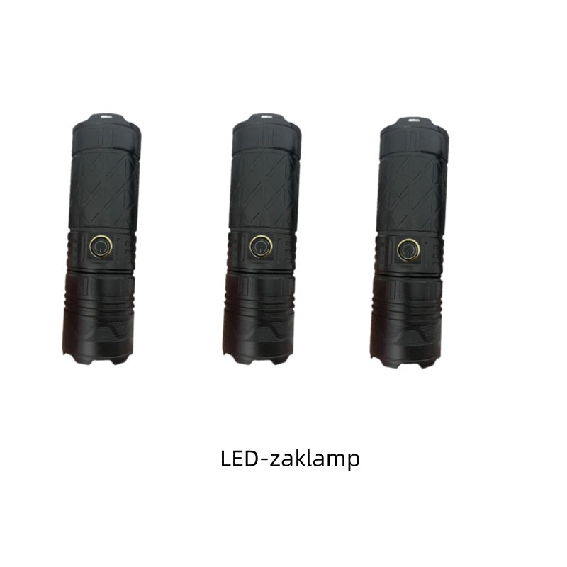 Opladdbar P50 LED-zaklampa med justerbar zoom – Superljus & opladdbar, redo för äventyr!！