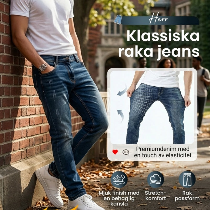 👖 50% RABATT! 🔥 Moderna Stretchjeans i Slim Fit – Vintage-tvättad, Bekväm Stretch & Perfekt För Vardagsbruk 💙