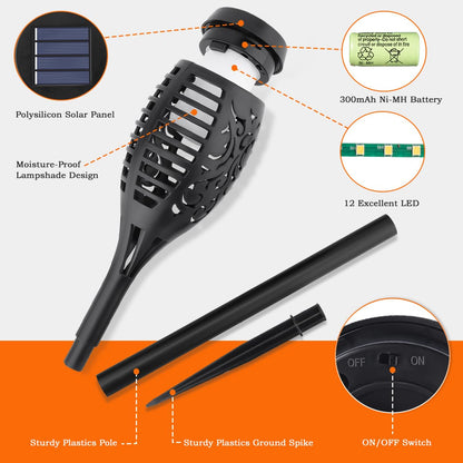 💖Utomhus Solcellsdrivna trädgårdsfacklor🏡💡