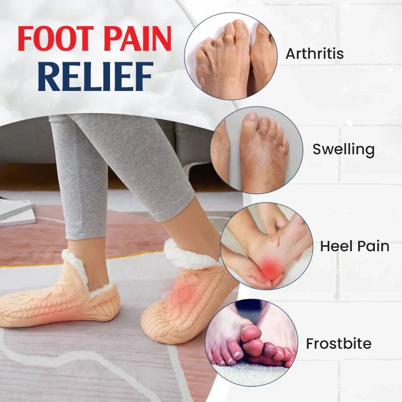 Fleece-Fodrade Halkfria Termiska Tofflor Sockor