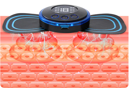🔥Bärbar massageapparat med 8 lägen och LCD-skärm - Mini muskelstimulator för smärtlindring