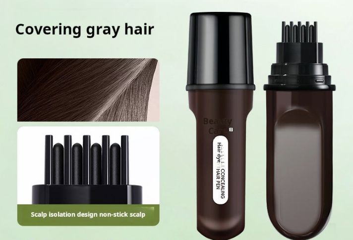 ✏️ KÖP 2 FÅ 3! ✨ 3-färgs Hårpenna för Grått Täckning - 10-sekunders Återställning med Vattenfast Formel för Omedelbar Ungdomlig Look 🌟🧴
