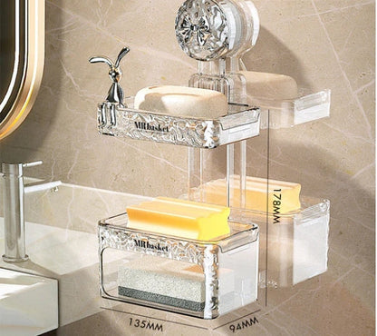 🔥Lättviktig lyxig stil, sugkoppshylla med glaciärmönster