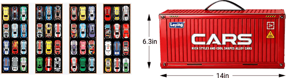 🎄 JULKAMPANJ 50% RABATT! ✨ 48 Minibilar med Inbyggt Garage - Interaktiv Lek med Ljudeffekter och Racerspår för Barn 🚗🎪