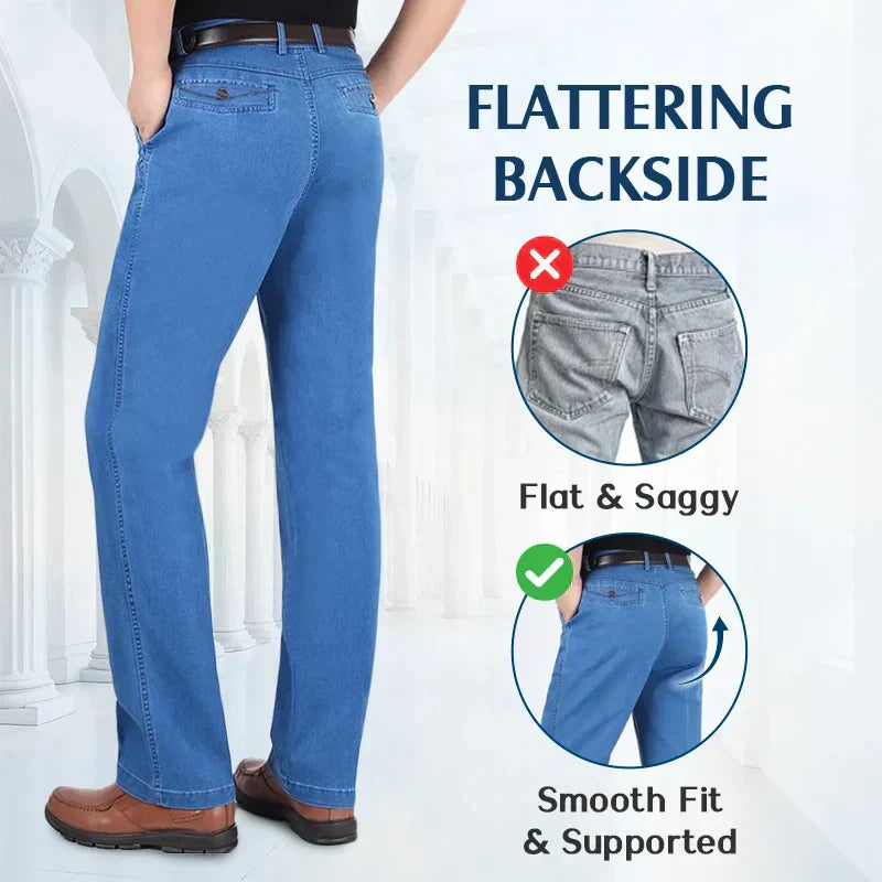 🔥Säsongskampanj 49% OFF🔥Jeans med hög midja och rak skärning för män