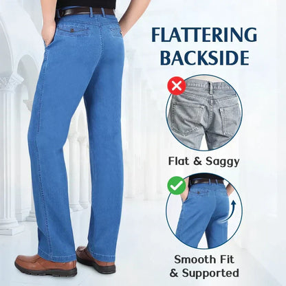 🔥Säsongskampanj 49% OFF🔥Jeans med hög midja och rak skärning för män