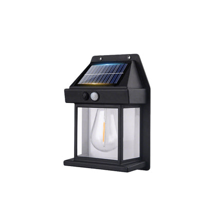 🌙 | Solcellsdriven Vägglampa – Rörelsesensor & Väderbeständig