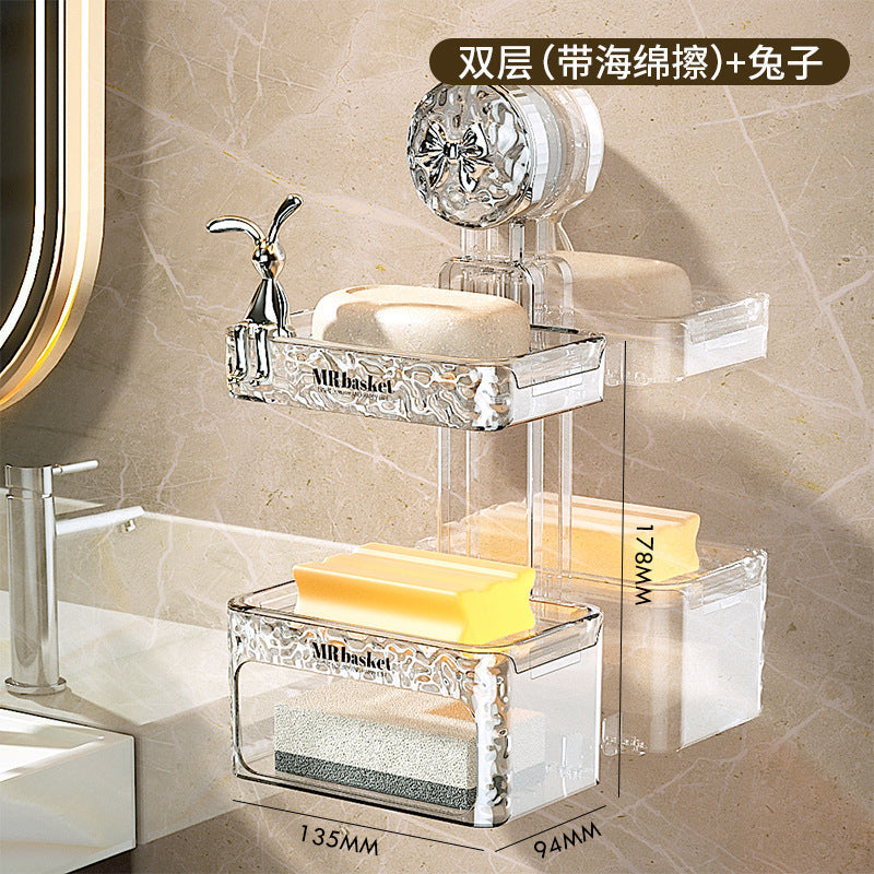 🔥Lättviktig lyxig stil, sugkoppshylla med glaciärmönster