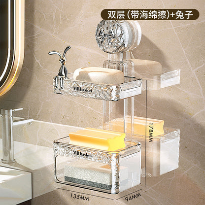 🔥Lättviktig lyxig stil, sugkoppshylla med glaciärmönster