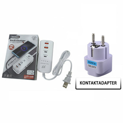 Multifunktionellt snabbladdningsuttag - 2PD + 2USB