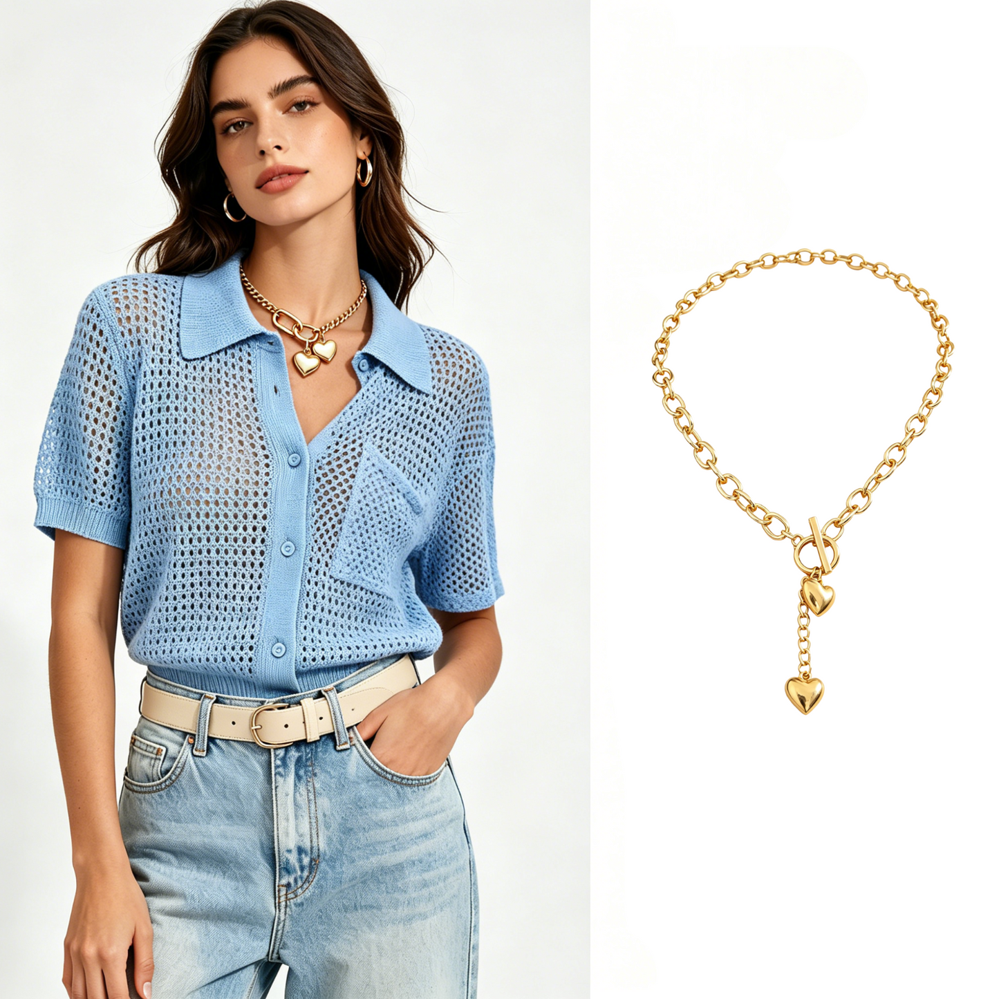 👚 50% RABATT NU!🌬️ Kortärmad Stickad Knappskjorta – Andningsbar Vävnad & Relaxad Passform – Sommarlager ☀️