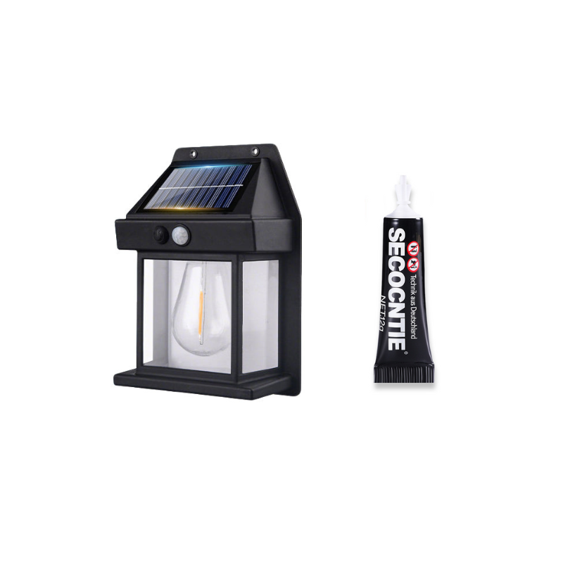 🌙 | Solcellsdriven Vägglampa – Rörelsesensor & Väderbeständig