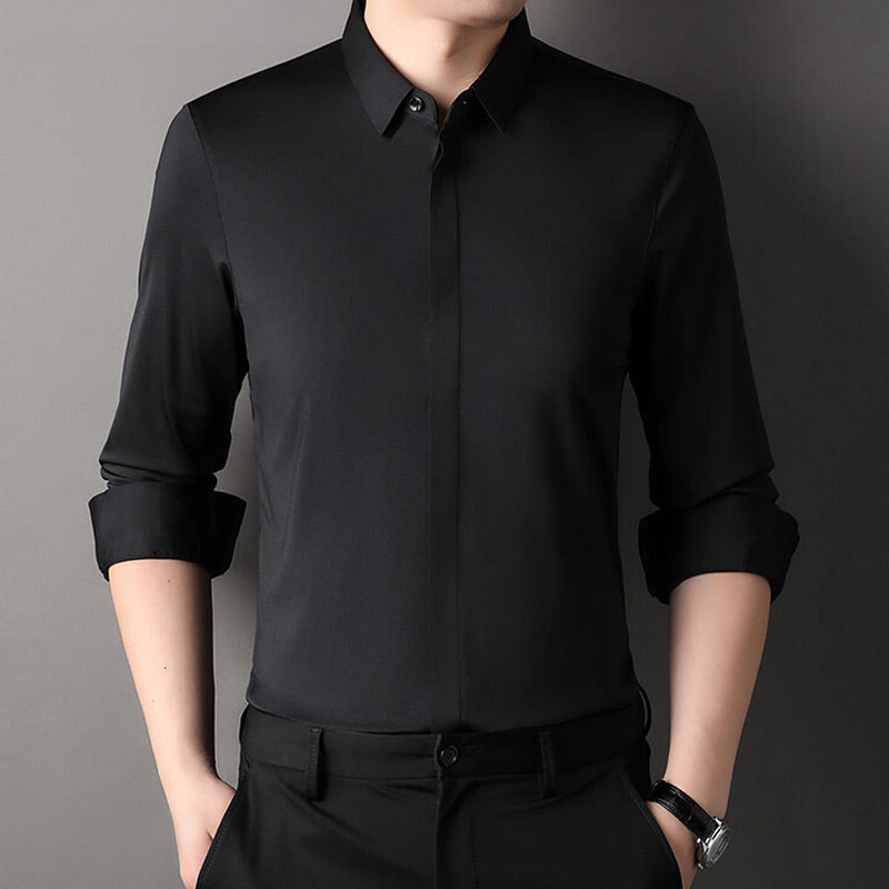 🔥2025 HOT SALE🔥Men's Wrinkle-Free Stretch Dress Shirt✈️Free frakt när du köper 2✈️