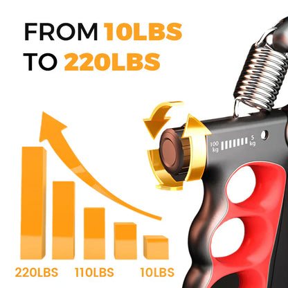 Justerbar handgreepstränare med elektronisk avläsnin