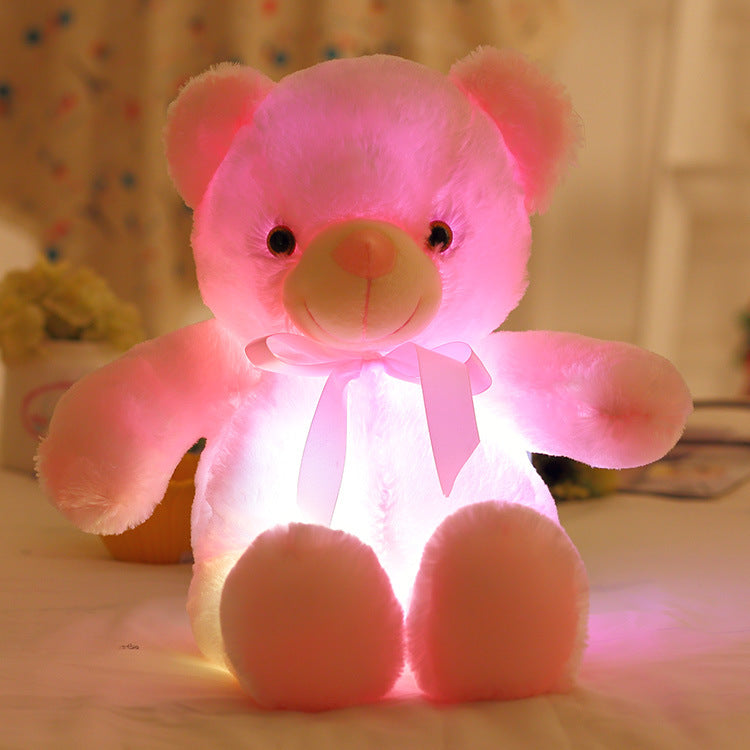 ⏳Begränsad tid 50 % rabatt⏰Nallebjörn, färgglad LED-lampa, mjuka leksaker🌈🧸