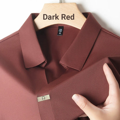 🔥Varm försäljning 55% rabatt⏳Casual T-shirt för män med revers som andas och är skrynkelfri