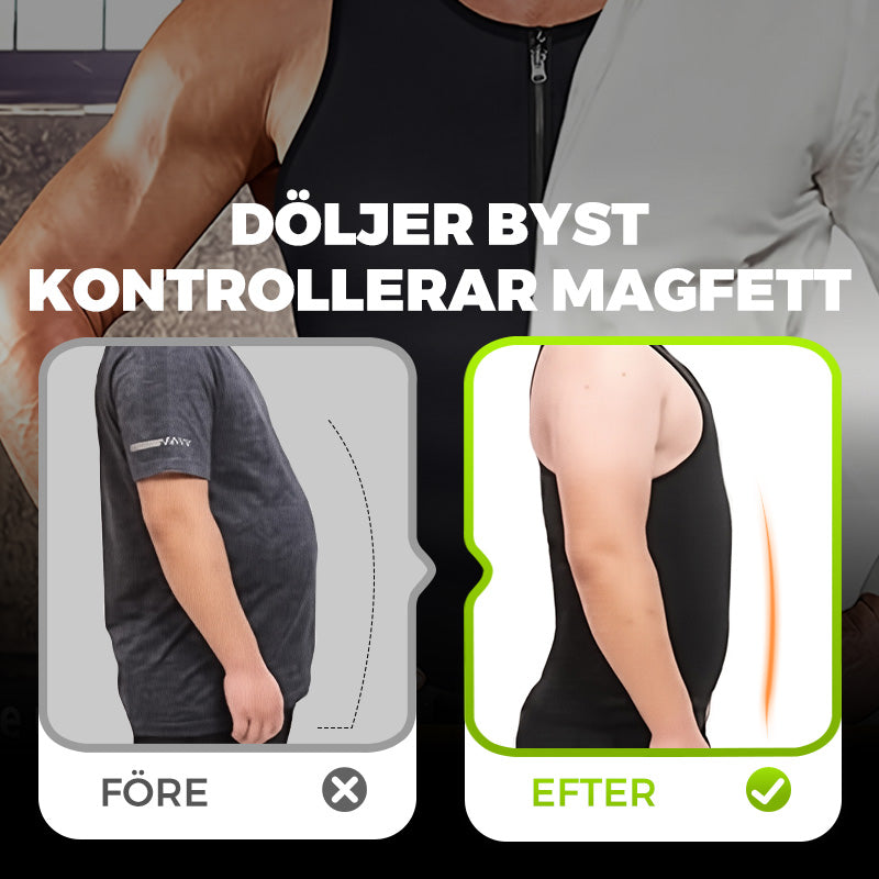Korsett midjetränare med dragkedja för män