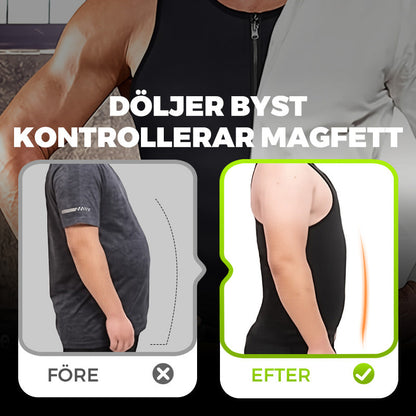 Korsett midjetränare med dragkedja för män