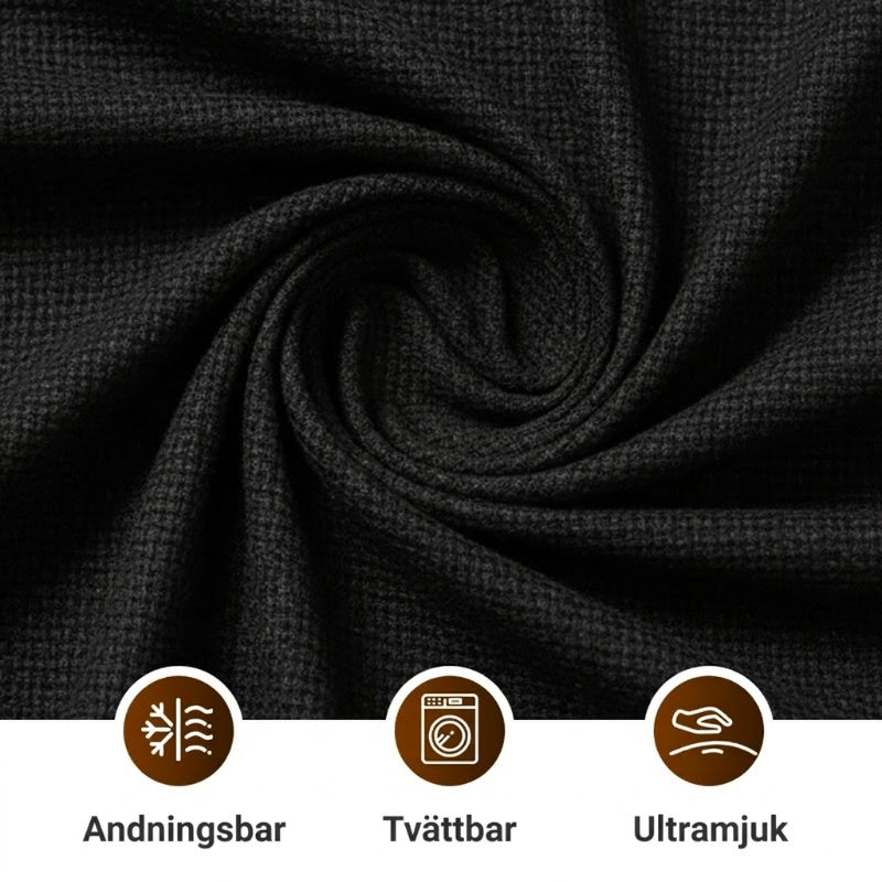 ⏰ Endast nu 49% rabatt!🔥Herrset i Vaffelstickning – Collegetröja & Raka Byxor
