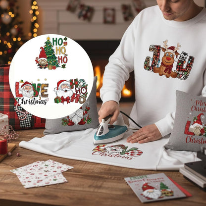 🎄 15 DELAR Julens Mysterie DTF-Transferpaket för Festliga DIY-kreationer