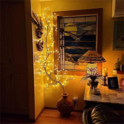 🌿 50% RABATT! 💡 LED-ljusslinga i rankdesign – 144 LEDs, 2,3 m, dimbar & IP55 – Perfekt för trädgård, balkong, rum & fester ✨