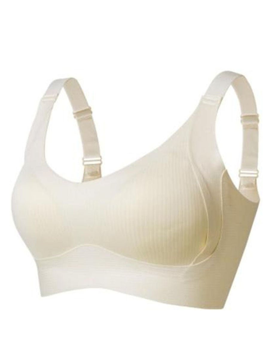🎁Köp 1 Få 3 Förpackningar💕Ribbad Push Up Justerbar Trådlös BH för kvinnor