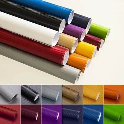 🎁Köp 2 få 1 gratis🔥✨Rulle med självhäftande film av kolfiber för bilfoliering med luftavledningssystem