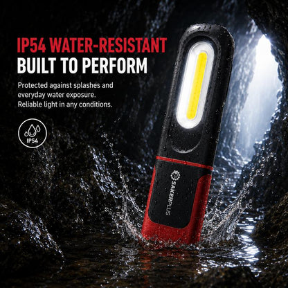 🔥SAKERPLUS uppladdningsbar arbetslampa, 3000 LM COB-LED-lampa med magnetfäste för mekaniker, 360° vridbar krok, 180° justerbart stativ, ficklampeläge, USB-C-laddning, IP54-vattentålig för bilreparationer, garage och camping