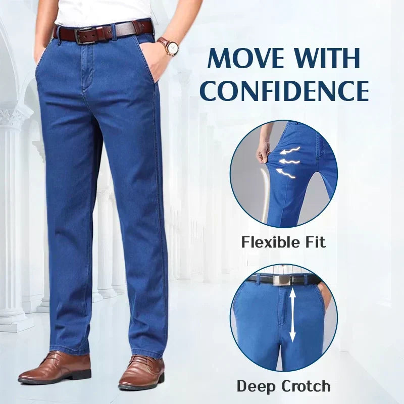 🔥Säsongskampanj 49% OFF🔥Jeans med hög midja och rak skärning för män