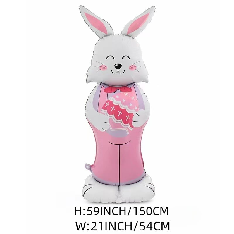 🐰🎉3 gigantiska 3D-stående kaninballonger – Självstående festlig glädje