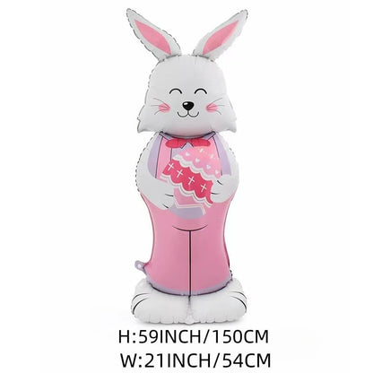 🐰🎉3 gigantiska 3D-stående kaninballonger – Självstående festlig glädje