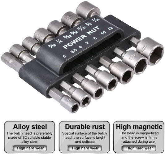 Set med 14 motoriserade mutterdragare