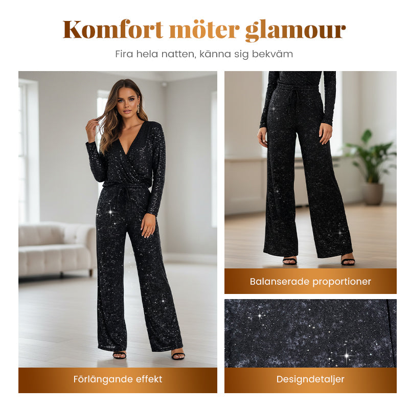 💖SISTA DAGENS REA 60% RABATT🥰Dambyxor med paljettmönster och vida ben och resår i midjan