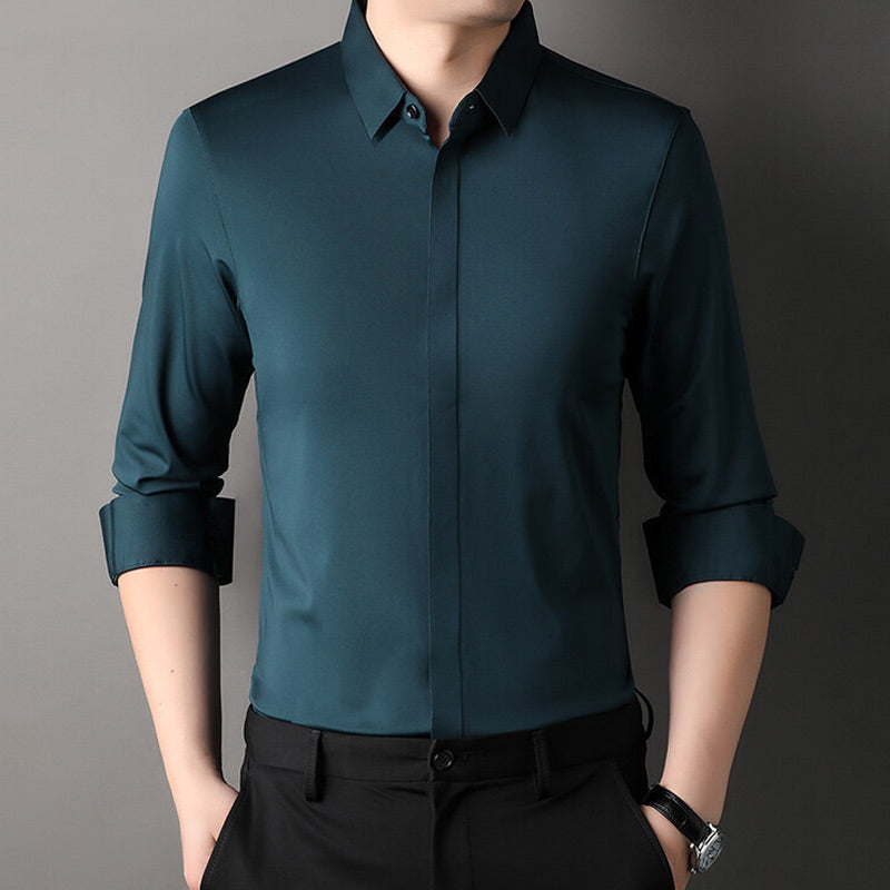 🔥2025 HOT SALE🔥Men's Wrinkle-Free Stretch Dress Shirt✈️Free frakt när du köper 2✈️