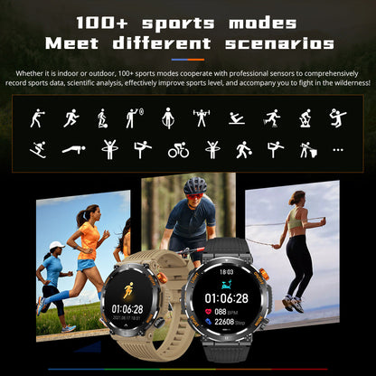 🔥⏰ Julens specialerbjudanden 🔥Sport- & Outdoor-Smartwatch – Perfekt för Äventyr & Sport 🚴 | Vattenbeständig, Bluetooth-samtal & 100+ Lägen ✨