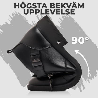 👞Ankelstövlar i läder med dubbel sidodragkedja och spetsiga tår för män