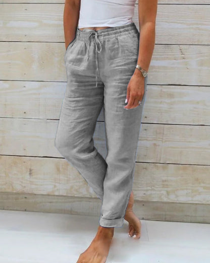 👖 50% RABATT! 🌿 Kali Andningsaktiva & Flexibla Byxor i Linne – Lättvikt, Bekväm Passform & Avslappnad Stil ☀️
