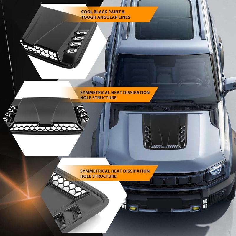 2026 Ny Svart Universal Stor Motorhuvsventil – Luftintag för Chevy Silverado, Colorado, Ford F-150/F-250/F-350, Dodge Ram 1500/2500/3500 (Exteriört Dekorationstillbehör)