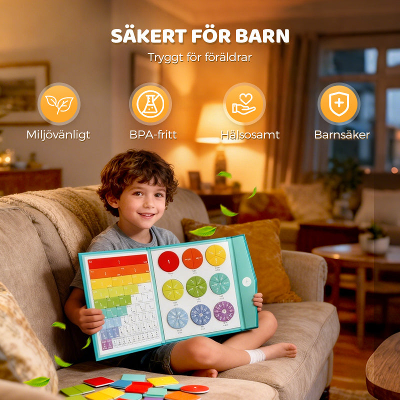 🧩 50% RABATT! 🧲 Montessori Fraktionspussel – Magnetiska Delar, Pedagogiskt & Utvecklar Matematikförståelse ✨