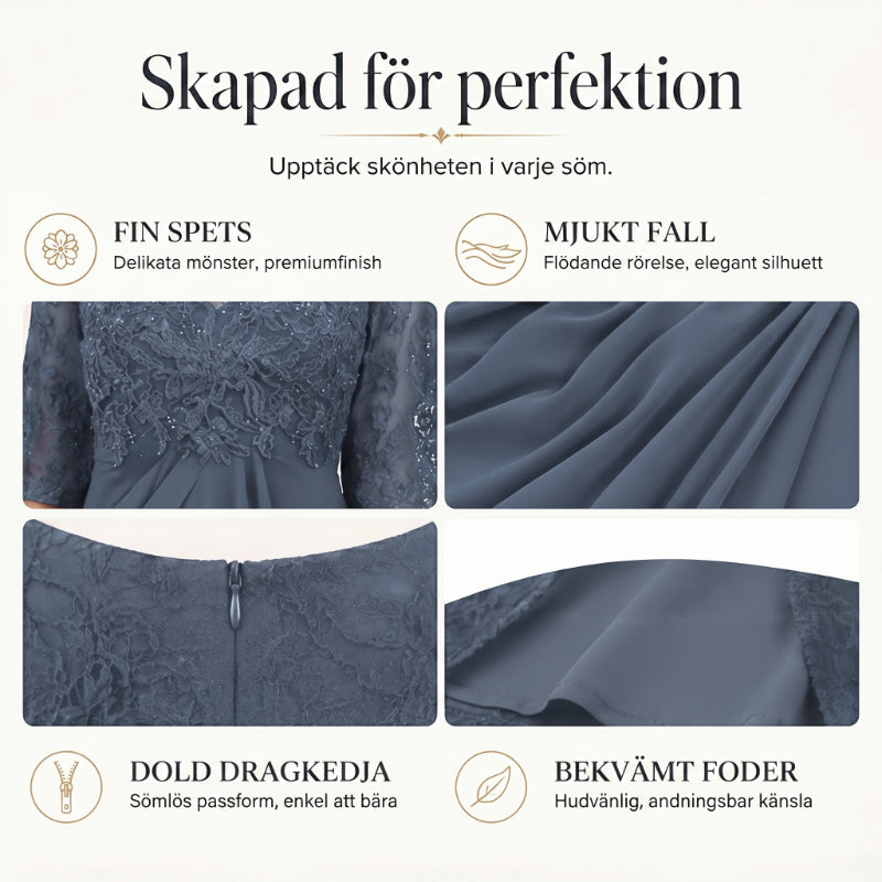 💖NYTT ARRIVAL BEGRÄNSAD TID ERBJUDANDE💖Elegant broderi Cocktail Flowy Klänning